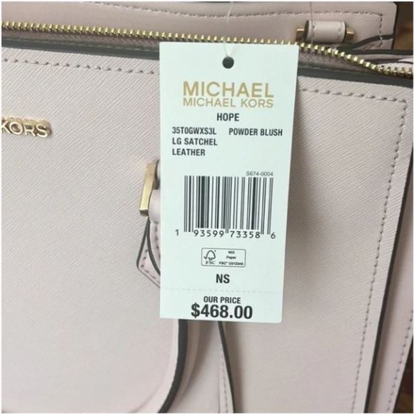 Michael Michael Kors Hope Large Saffiano Leather Satchel - Purse - Picture 3 of 4